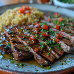 Grilled picanha with farofa and vinaigrette ai technology