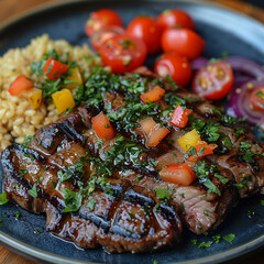 Grilled picanha with farofa and vinaigrette ai technology