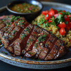 Grilled picanha with farofa and vinaigrette ai technology