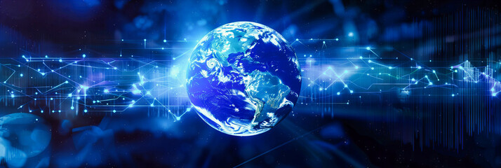 Illustration of a Digital Globe, Symbolizing Global Connectivity and the Spread of Information Technology
