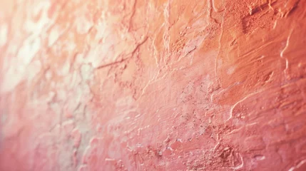 Fotobehang pared con textura de coral rosa generative ai © Francheska