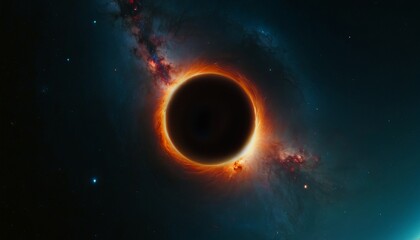 Black hole in space. distortion of space.