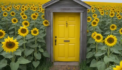 A-bright-yellow-door-in-a-field-of-sunflowers-- (1)