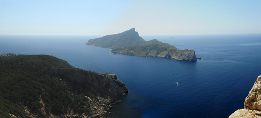 View From La Trapa Mallorca To Sa Dragonera Island On A Wonderful Sunny Spring Day With A Clear...
