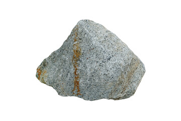 Granite rock isolated on white background. Granite is an intrusive igneous coarse grained rock.  