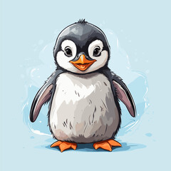 Lovable Penguin Design, Vector Graphic