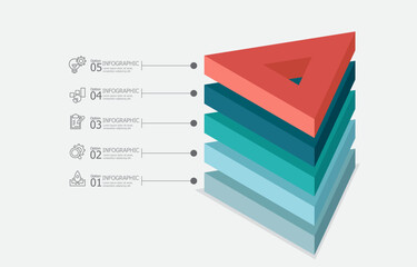 triangle isometric infographics timeline element business workflow data steps report template background