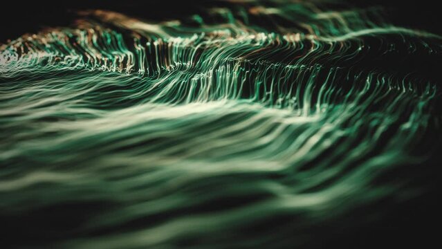 Abstract Flowing Lines Background/ Animation of an abstract background with waving light stroke patterns and depth of field