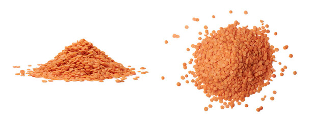 red lentils masoor dal, legume used in cooking in indian, middle eastern and south asian cuisines,...