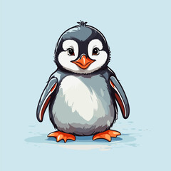 Cute penguin cartoon in a vector illustration.