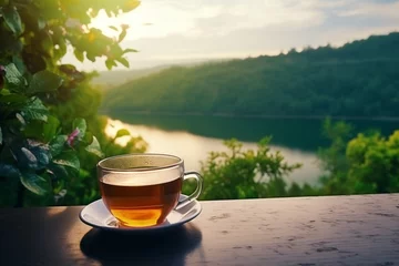 Foto op Canvas cup of tea in nature  © Andromeda
