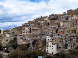 Panoramic view of Calascibetta, Sicily, Italy - 770873855