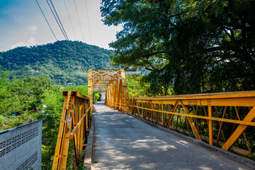 Black bridge, built in 1903 for the railway in the heritage town of Honda in the department of...
