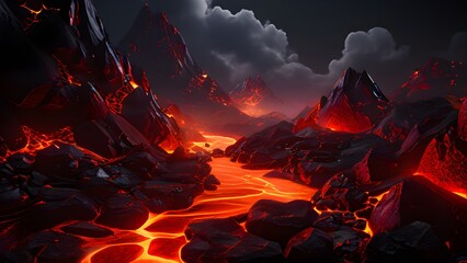 render background abstract lava flowing - 770877434