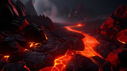 render background abstract lava flowing - 770877607
