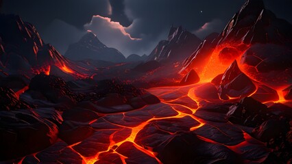 render background abstract lava flowing - 770877823