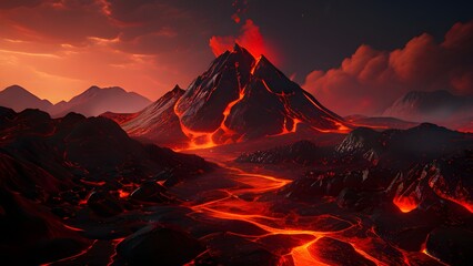 render background abstract lava flowing - 770878228