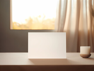 Blank Canvas and Candle on Modern Desk Setup
