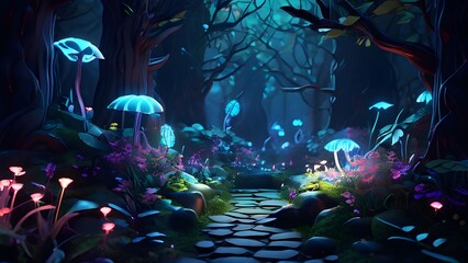 render background abstract magical forest - 770878895