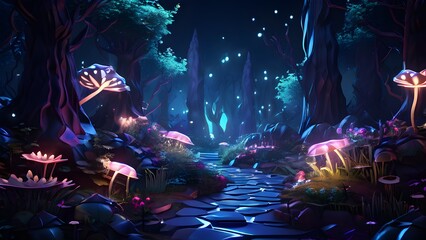render background abstract magical forest - 770879409