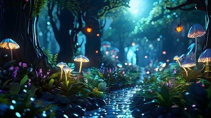 render background abstract magical forest - 770879611
