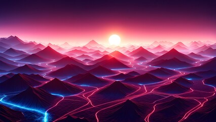 render background abstract virtual landscape - 770880013