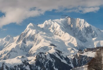 Fototapeta na wymiar A view of Mont Blanc in the Alps