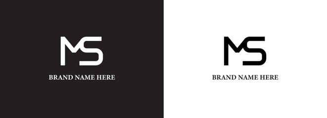 M S Vector Art, Icons, and Graphics for Free Download, Minimal elegant monogram art logo, Outstanding professional trendy awesome artistic MS SM initial based Alphabet icon logo.