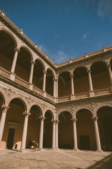 the courtyard of a palace in Toledo in summer sunny day