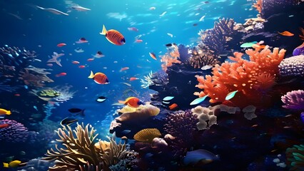 render background abstract coral reef ocean - 770880871