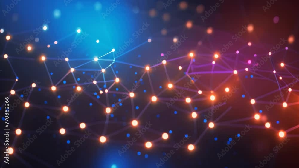 Poster abstract polygonal space low poly dark background with connecting dots and lines, abstract technolog