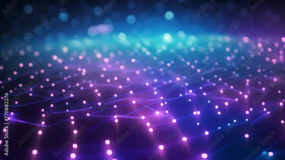 Poster abstract technology background with glowing lines and dots. 3d rendering, abstract technology and ci