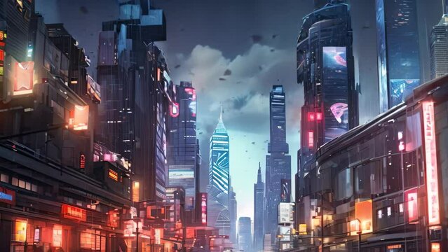 Shanghai city at night, China. 3d rendering, AI Generated