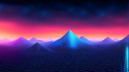 render background abstract virtual landscape - 770883287
