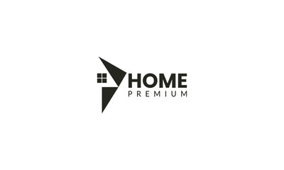 Real estate with check mark vector logo. Home vector logo template for real estate company.