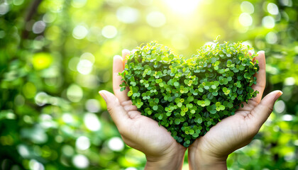 The love of environmental ecological conservation. Nature in the shape of a heart - 770884678