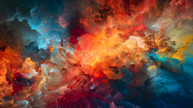 Blending colorful smoke and gas patterns and textures, Abstract art V2.