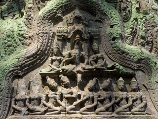 Naklejka premium Angkor Thom and Wat - a temple complex in Cambodia, is the largest religious monument in the world. Siem Reap Cambodia