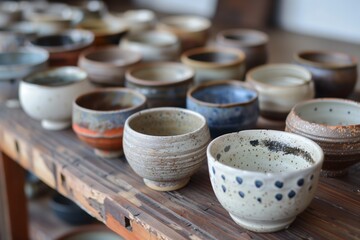 hand made ceramic bowls on a table