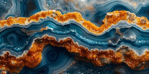 The Geological Complexity of Earth's Crust: A Mesmerizing Display of Minerals. Concept Geology, Minerals, Earth's Crust, Geological Complexity - obrazy, fototapety, plakaty