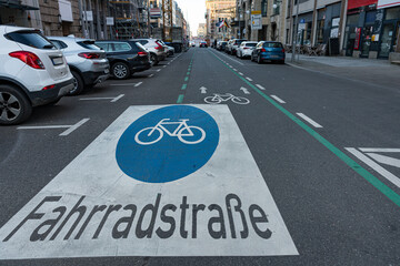Fahrradstrasse im Stadtzentrum