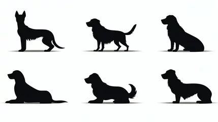 Foto op Aluminium set of black vector Silhouette illustration of dog © Amena