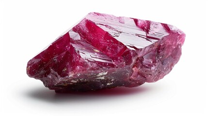 raw ruby cut out on white background