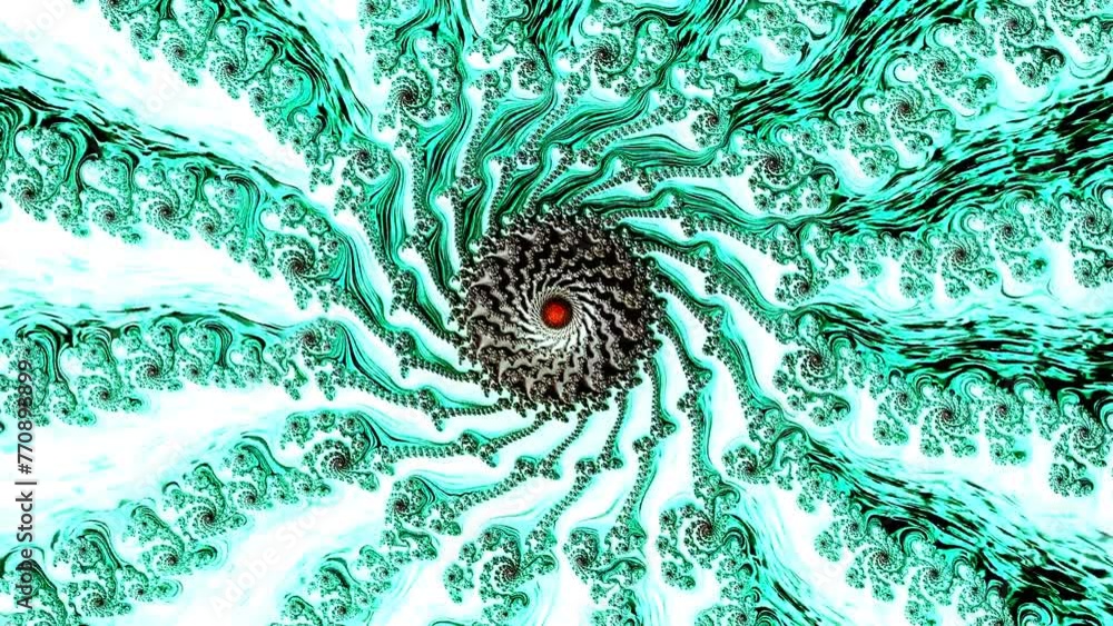 Wall mural 4k abstract multicolored motion graphics background. fractal sequence patterns 3d. for yoga or clubs