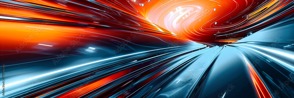 Wall mural speed of light: capturing the essence of acceleration and motion through a futuristic technological 