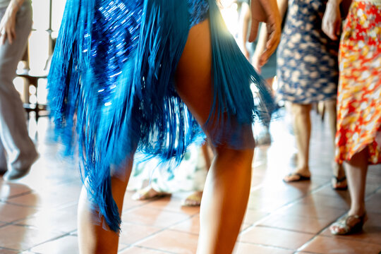 Female Instructor Leading Salsa Class