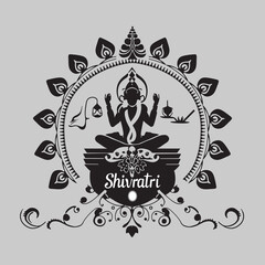 Maha Shivratri Festival Poster with Om Namah Shivaya Mantra.eps