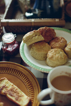Freshly made breakfast on the table