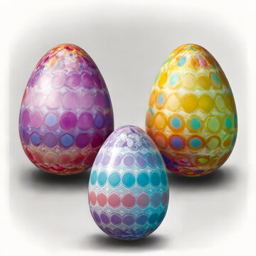 fractal colorful easter egg on white background	