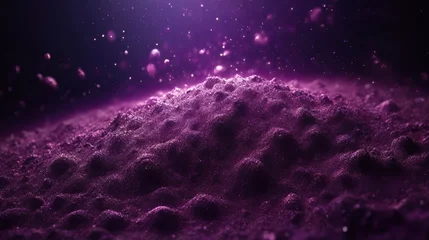 Foto op Plexiglas pile of purple sand on a black background © Sanichiro